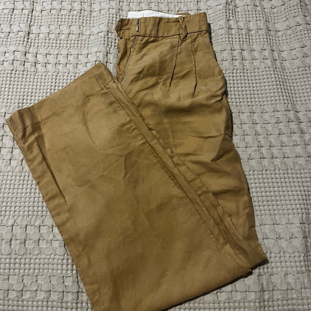 Aritzia Straight Leg Pants in Camel Tan